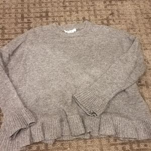 Cropped peplum gray sweater